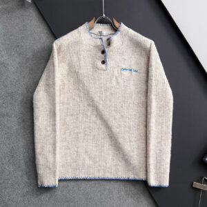[M~2XL]디올 스몰 자수로고 헨리넥 울 니트 스웨터 2color