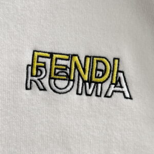 [M~3XL]펜디 레터링 로고 자수 심플 라운드 배색 니트 2color