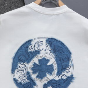 [S~XL]크롬하츠 빈티지 데님 홀스슈 자수 반팔 티셔츠 2color