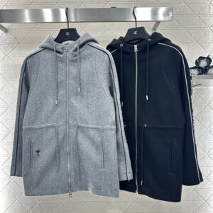 [S~L]디올 사이드라인 자수 스트링 하프 코트 2color