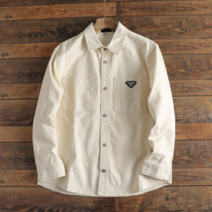 [M~2XL]프라다 삼각로고 포켓 카고 데님 셔츠 3color
