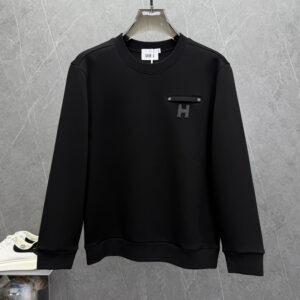 [M~3XL]에르메스 크루넥 레더 H 로고 스웨트셔츠 3color