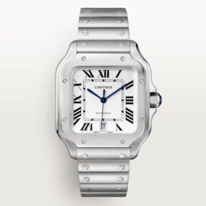 CARTIER 까르띠에 산토스 화이트 다이얼 브레이슬릿 스트랩 메탈 39.8mm 오토매틱 시계 WSSA0029