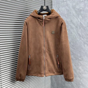 [M~3XL]로에베 스웨이드 후드 집업 퍼 점퍼