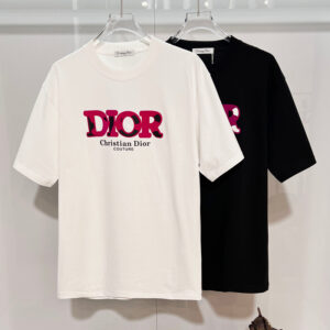 [S~XL]디올 핑크 그래픽 로고 프린트 반팔 티셔츠 2color