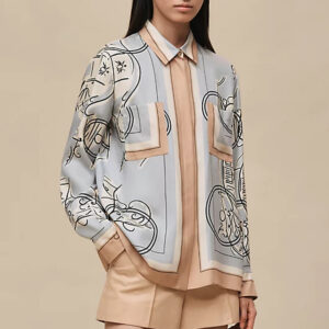 [S~XL]에르메스 Ex-Libris a Main Levee 클래식 셔츠 H6E0632DNJR34