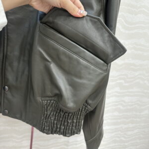 [S~L]르메르 가죽 봄버 자켓 머쉬룸 OW1135LL0095BR440