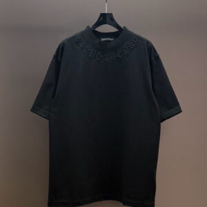 [M~2XL]크롬하츠 넥라인 엠보싱 자수 로고 반팔 티셔츠 2color