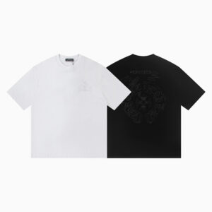 [S~XL]크롬하츠 홀스슈 크로스 자수 코튼 반팔 티셔츠 2color
