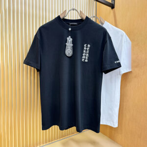 [M~3XL]크롬하츠 레터링 자수 로고 심플 반팔 티셔츠 2color