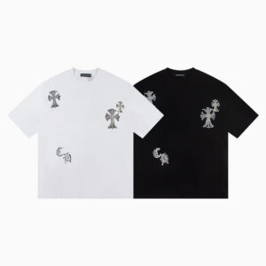 [S~XL]크롬하츠 핸드페인팅 크로스 반팔 티셔츠 2color