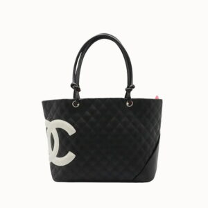 CHANEL 샤넬 깜봉 라지 토트백 블랙 화이트 A25169