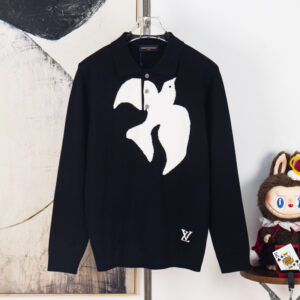 [M~2XL]루이비통 버드 자카드 롱 슬리브 니트 폴로