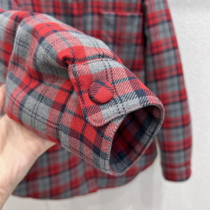 [S~L]미우미우 체크 코듀로이 칼라 코트 ML855172Z F0I14