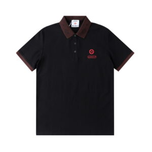 [M~3XL]카사블랑카 레드 로고 프린트 폴로 반팔티셔츠 블랙