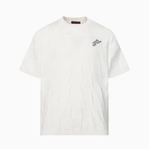 [S~2XL]루이비통 울 크루넥 로고 반팔 니트 화이트