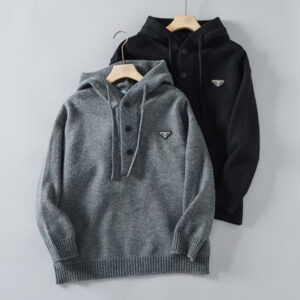 [M~2XL]프라다 하이웨스트 풀오버 하프 버튼 가디건 니트 2color