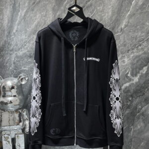 [S~XL]크롬하츠 핑크 단검 레터링 로고 프린트 후드 집업 2color