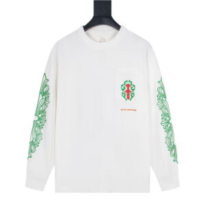 [S~XL]크롬하츠 단검 로고 그린 프린트 긴팔 티셔츠 2color