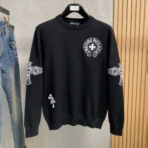 [S~XL]크롬하츠 홀스슈 크로스 로고 자카드 니트 스웨터