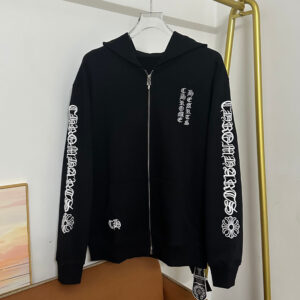 [S~XL]크롬하츠 레터링 로고 자수 후드 집업