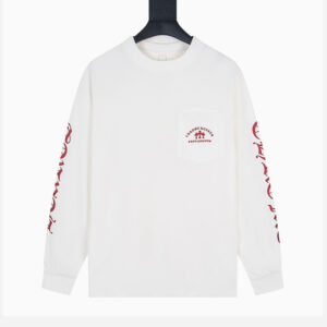 [S~XL]크롬하츠 포켓 소매 크로스 레터링 로고 프린트 긴팔 티셔츠