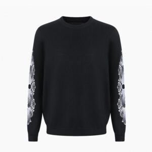 [S~XL]크롬하츠 자수 소매 크루넥 니트 긴팔 티셔츠