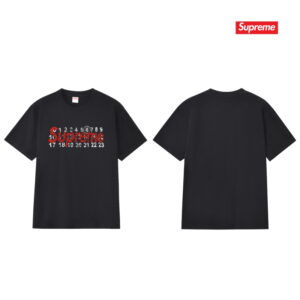 [S~2XL]메종마르지엘라 X 슈프림 콜라보 넘버링 로고 프린트 반팔티셔츠 5color