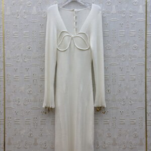[S~L]메종 스키아파렐리 ANATOMICAL 니트 드레스 화이트 RO70375000_200-TXS