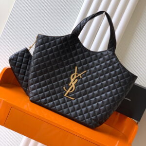 YVES SAINT LAURENT 입생로랑 퀼트 처리된 램스킨 소재의 ICARE 맥시 쇼퍼백 698651AAANG1000
