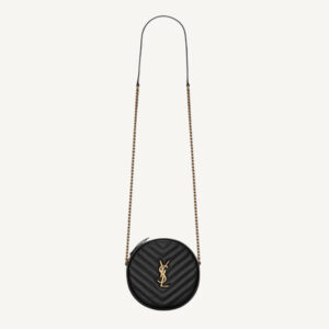 YVES SAINT LAURENT 입생로랑 쉐브론 퀼티드 그랑 드 뿌드르 엠보스 레더 바이닐 라운드 카메라백 610436-1GF07-1000