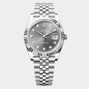롤렉스 데이저스트 41mm 오이스터 스틸 슬레이트 다이얼 오토매틱 메탈 시계 126334