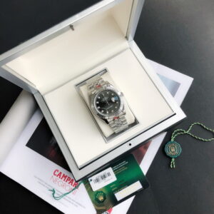 롤렉스 데이저스트 41mm 오이스터 스틸 슬레이트 다이얼 오토매틱 메탈 시계 126334