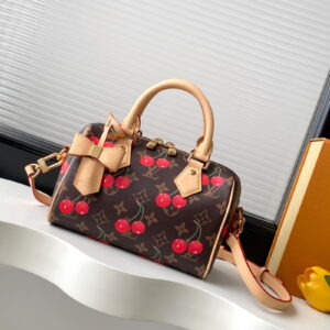 LOUIS VUITTON 루이비통 x 무라카미 타카시 스피디 반둘리에 20 모노그램 체리 코팅 캔버스 M13094