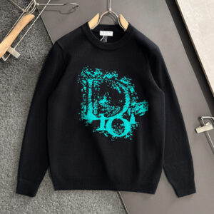 [M~3XL]디올 빈티지 로고 자카드 니트 스웨터 블랙