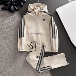 [M~5XL]발렌시아가 사이드라인 캐주얼 후드 아노락 트레이닝 세트 아이보리