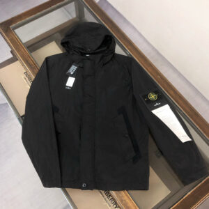 [M~2XL]스톤아일랜드 심플 후드 나일론 점퍼 블랙