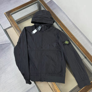 [M~2XL]스톤아일랜드 심플 후드 바람막이 블랙