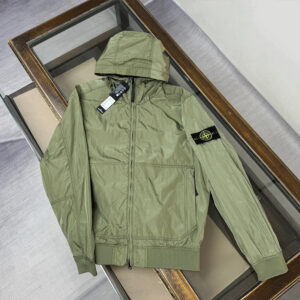 [M~2XL]스톤아일랜드 심플 후드 바람막이 그린