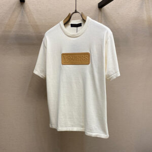 [S~XL]루이비통 엠보싱 레더 로고패치 반팔 니트