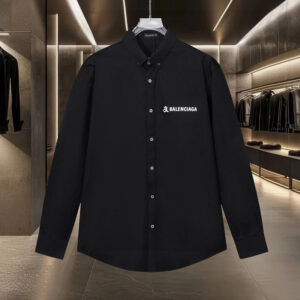 [M~2XL]발렌시아가 프린트 로고 블랙 셔츠