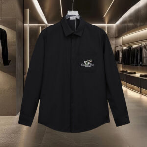 [M~2XL]디올 방울꽃 자수 로고 포켓 셔츠 블랙