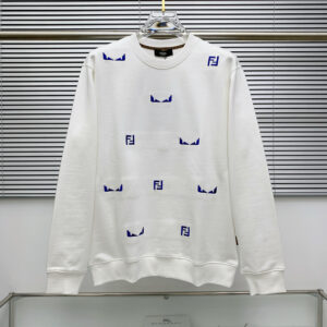 [M~2XL]펜디 몬스터아이즈 FF 자수 스웨트셔츠 화이트