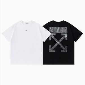 [S~XL]오프화이트 데님 애로우 프린팅 반팔 티셔츠 2color