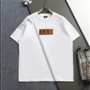 [S~XL]펜디 FF 로고 패치 블랙 티셔츠 화이트
