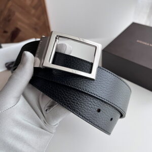 보테가베네타 스퀘어 버클 35MM 리버서블 벨트 블랙 브라운
