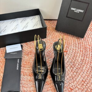[225~270]입생로랑 스무스 가죽 소재 BABYLONE BRETEUIL 슬링백 펌프스 (굽 7cm) 858966AAEHI1000