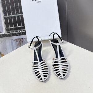 [225~260]셀린느 염소가죽 스트랩 샌들 울트라화이트 (굽 6cm) 366575340C.OOIA