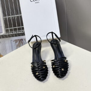 [225~260]셀린느 염소가죽 스트랩 샌들 블랙 (굽 6cm) 366575340C.38NO