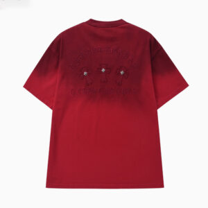 [S~XL]크롬하츠 데미지 크로스 워싱 티셔츠 레드
